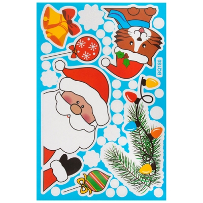 Наклейка интерьерная Волшебная страна Дед Мороз с котёнком BQ180, ПВХ, размер: 20*30 см 109964