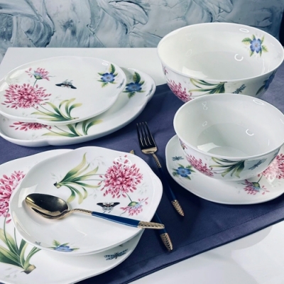 Обеденный сервиз 23пр. FLOWERS в под.уп.(х2)Костяной фарфор арт.205-974