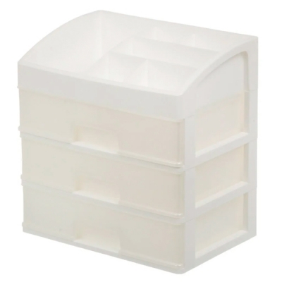 Органайзер для косметики 3 ящика (белый/перламутр) 330306 Виолет