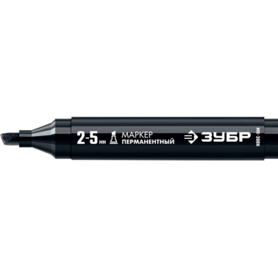 Перманентный маркер ЗУБР, 2-5 мм клиновидный, черный, серия Профессионал 06323-2