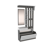 Прихожая Тэкс Ямайка графит серый/камень серый (комплект пенал ЯПП-1 + центральная секция ЯПЦС-1)