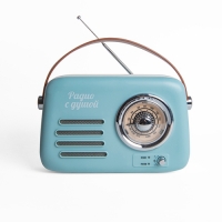 Радиоприемник "БЗРП Fresh РП-338", УКВ 87,5-108МГц,цвет голубой,DC5В,акб,BT/USB/AUX