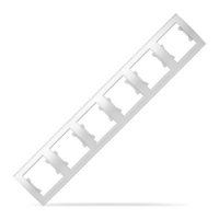 Рамка шестиместная горизонтальная "UNIVersal" серия "Бриллиант" белая (еврослот) (HU2024)