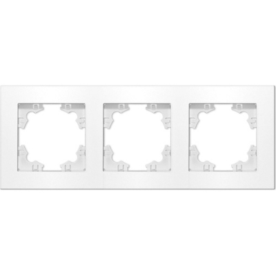 Рамка трехместная горизонтальная "UNIVersal" серия "Афина" белая (еврослот) A0045