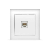 Розетка компьютерная одноместная "UNIVersal" серия "Бриллиант", с/у, 1А, RJ45, белая (еврослот) (HU2