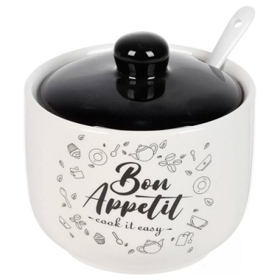 Сахарница 500 мл, доломит, с ложкой, Daniks, Бон Аппетит (455654)