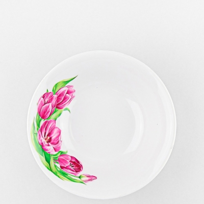 Салатник 680 мл Розовые тюльпаны (фарфор) , р.4