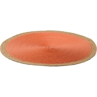 Сервировочная салфетка CORAL JUTE плетеная с джутом, оранжевая 38см арт.DMP04