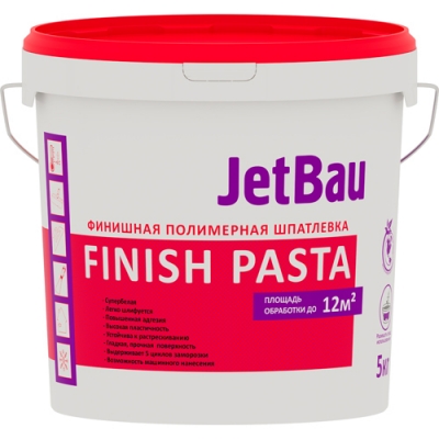 Шпатлевка финишная полимерная JetBau FINISH PASTA 5 кг (72шт в палете)
