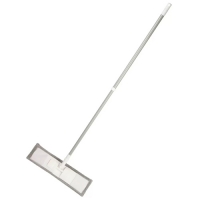 Швабра плоская, микрофибра, 120х43х13 см, серая, телескопическая ручка, светло-серая, Марья Искусниц