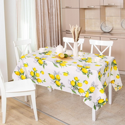 Скатерть рогожка Доброшвейкин Лимоны 150*185см