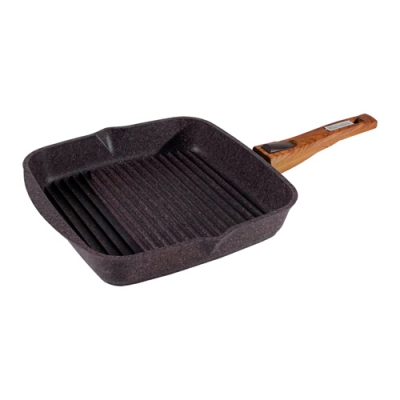 Сковорода-гриль квадр. 26*26 см Гранит со съемной ручкой АП "Premium" (violet) арт. 066904