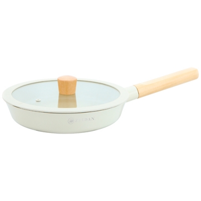 Сковорода ZEIDAN Z-90252 d 28 с крышкой Ivory