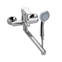 Смеситель в ванну Fabia шаровый, длинный нос, c дивектором на корпусе 3716