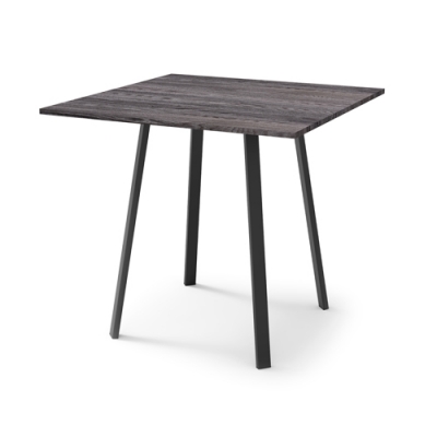 Стол кухонный обеденный Nika 800х800х750 ясень черный/матовый черный СКО1/ЯЧ