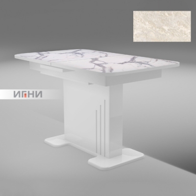 Стол Вавилон (белый глянец) 1240*750/300 (ручной механизм) форма 2 (пластик)