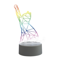 Светильник декоративный с эффектом 3D «Кошка», ULI-M501 RGB/3AAA CATTY/WHITE UL-00007419