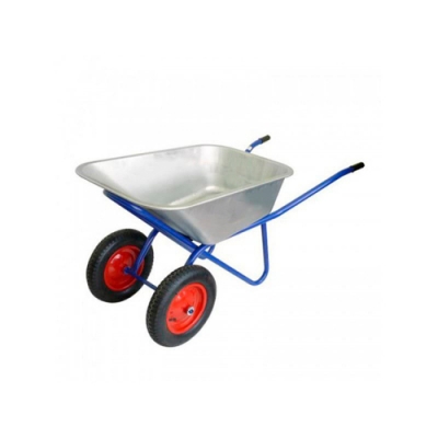 Тачка строительная Мастер 2*110л синяя с колесами 3,25 D20мм