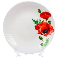 Тарелка обеденная, 24 см, круглая, Алый мак, Daniks, LHP95/K1929 (448957)