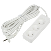 Удлинитель серии Ultra, шнур 5м., 3 гнезда, 10A, б/з. Белый. TM UnielS-CU3-5 WHITE UL-00009984