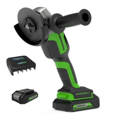 Угловая шлифовальная машина, аккумуляторная Greenworks 24V, бесщеточная, c 1хАКБ 4 3200207UB