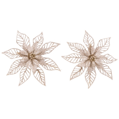 Украшение декоративное "Рождественская звезда" (2шт) цвет золотой арт.108567