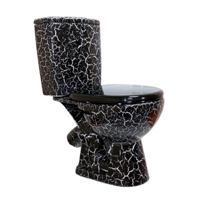 Унитаз-компакт "УЮТ", к/в, 2-реж, сид. ПП, черный КРАКЕЛЮР(КИРОВ)