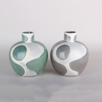 Ваза для цветов 9х4х15.5см, микс 2 цвета 6449