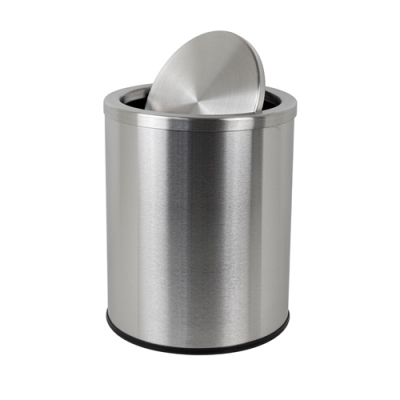 Ведро для мусора, крышка-качели, 12л. Нержавеющая сталь SUS 410. Цвет САТИН. 11212 САНАКС