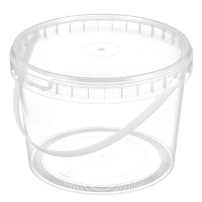 Ведро пищевое круглое с крышкой и к/з 2л D=170мм Выс:120мм цвет прозрачный ПОС42900