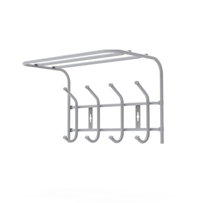 Вешалка настенная Nika ВП4М/МС матовый серый с полкой 4 крючка 408*262*245 мм