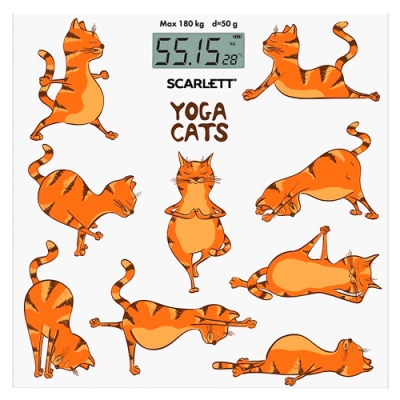 Весы напольные электронные Scarlett SC-BS33E077 йога коты