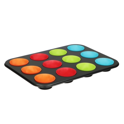 VETTA Форма для выпечки 12 яч с силикон формами, VETTA, 35,2х26,5х2,7см (849-206)