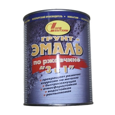 Грунт-эмаль по ржавчине 3 в 1 желтая 1л (НБХ)
