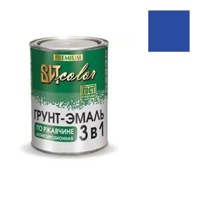 Грунт-эмаль по ржавчине 3 в 1 ВИТ color (синяя 0,8 кг ЦАРИЦЫНСКИЕ КРАСКИ)