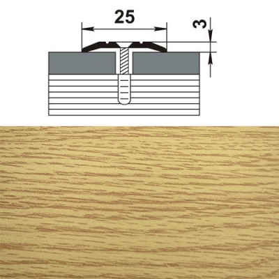 Профиль стыкоперекрывающий ПС 01.1350.082 дуб. светлый