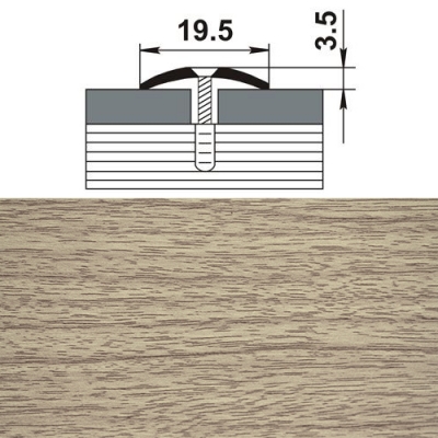 Профиль стыкоперекрывающий ПС 02.900. 087 дуб беленый