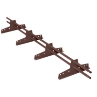 Снегозадержатель трубчатый NewLine 20х40 мм, 3м, 4 опоры, коричневый шоколад (RAL8017)