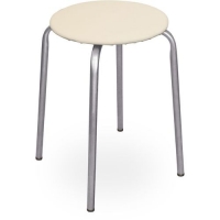 Табурет Эконом на 4-х опорах (круглое сидение ДСП) слон кость ТЭ2