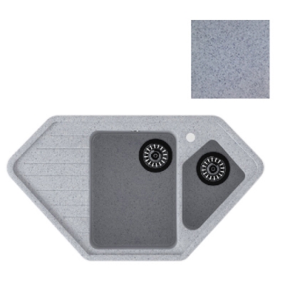 Мойка GranAlliance G-60 (965 х495мм) двухчашевая ,серая с сифоном Мойка GranAlliance G-60 (965 х495мм) двухчашевая ,серая с сифоном