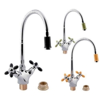 Смеситель с цветным наконечником и ручками POTATO P5860-6 Смеситель с цветным наконечником и ручками POTATO P5860-6