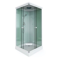 Душ. кабина S-41 900х900х2100 низ.под.,квад.зад.стенка бел. мат.,стек. мат.проф,бел.без г/м 4 кор