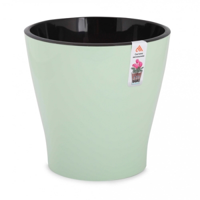 Горшок цветочный "Лея" 5л двойной (св.зеленый) (уп.8) М8269 г.Октябрьский