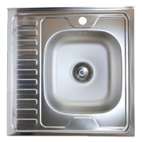 Мойка нерж. накл. 0,6х0,6 (410) правая 0,4мм, 1,5 (арт. S-409) Кромрус