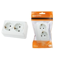 Розетка двойная 2П открытой установки IP20 10А белая Ладога TDM (SQ1801-0017) Розетка двойная 2П открытой установки IP20 10А белая Ладога TDM (SQ1801-0017)