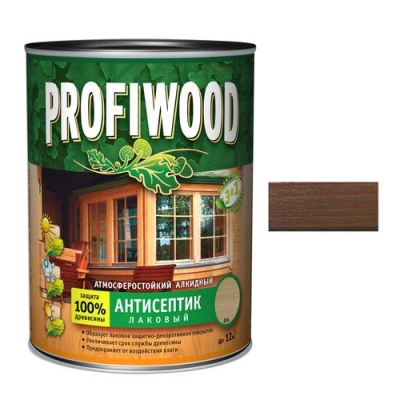Антисептик лаковый атмосферостойкий алкидный PROFIWOOD палисандр (0,7кг.) (0735) Антисептик лаковый атмосферостойкий алкидный PROFIWOOD палисандр (0,7кг.) (0735)
