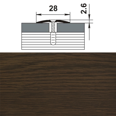 Профиль стыкоперекрывающий ПС 03-2.900. 091 дуб темный