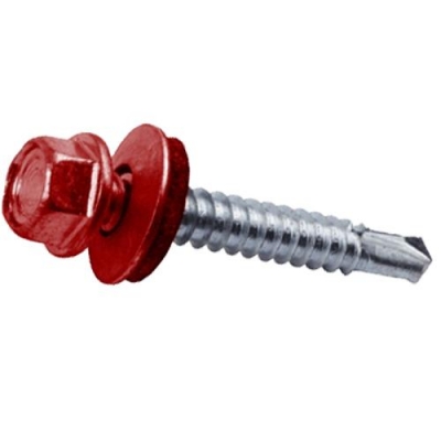 Саморез (винно-красн.) (кровельный со сверлом) 5,5 х 25 (конт.100 шт.)3005