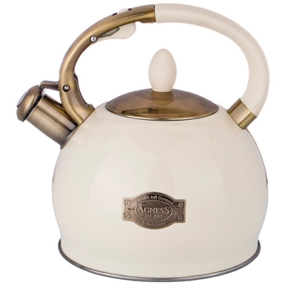 Чайник agness со свистком 3,0 л термоаккумулирующее дно, индукция 937-830