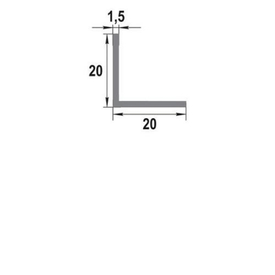 Профиль уголок 20*20*1,5 Уп 06-27.2700.516 белый